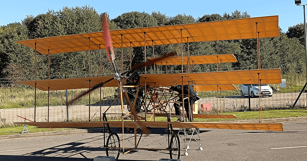 Replica of Roes Triplane R1 built and flown by Allitt Verdon-Roe in 1909